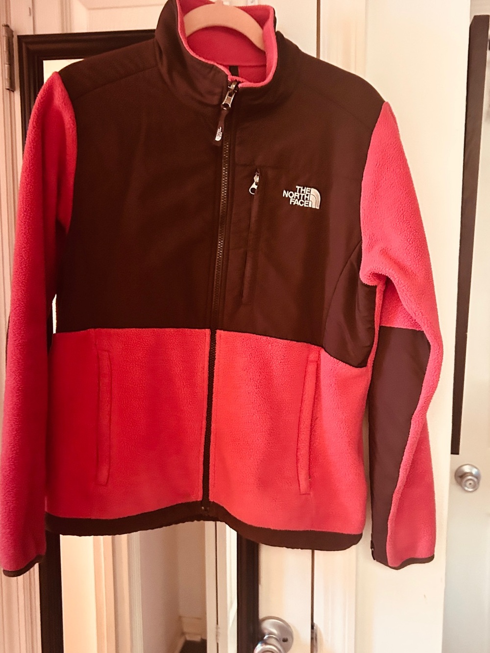 The North Face Pink and Brown Fleece Jacket